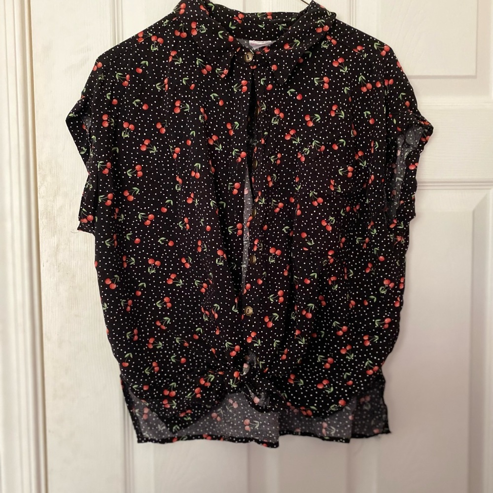 Cherry tied crop top